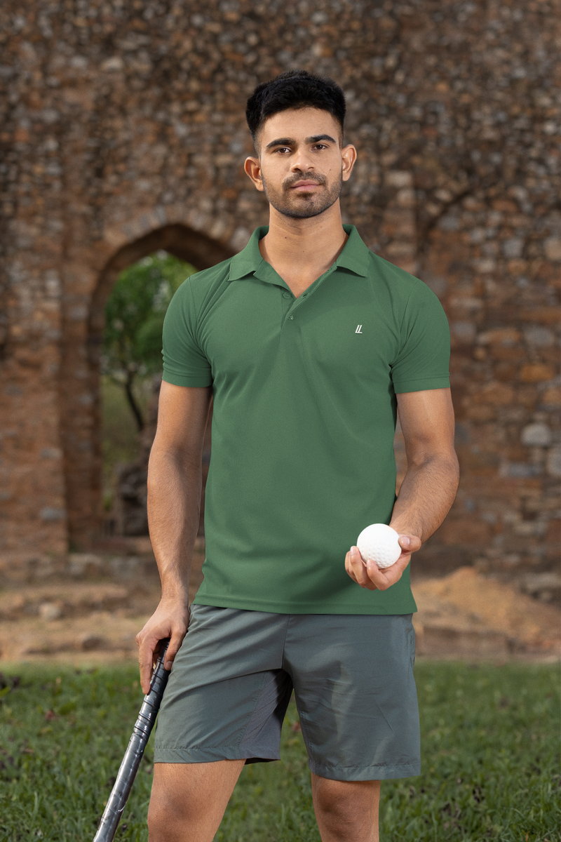 Camiseta Polo Premium Minimalist verde (Bordado)