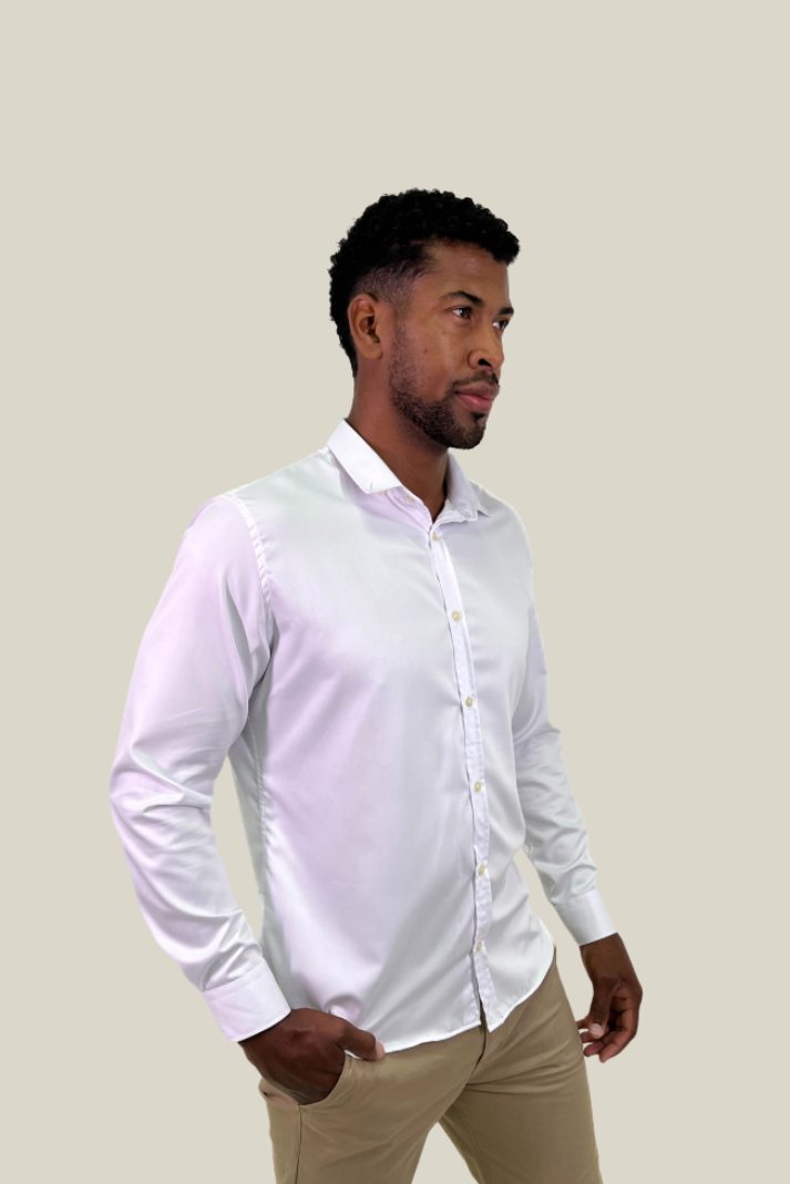 Camisa manga longa slim fit oxford modal button down