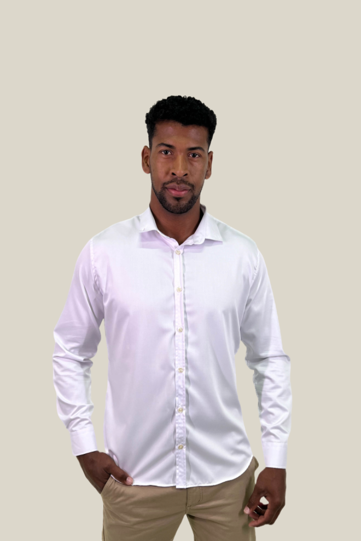 Camisa manga longa slim fit oxford modal button down