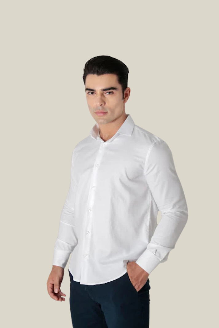 Camisa oxford pima algodão fio 80 manga longa slim fit