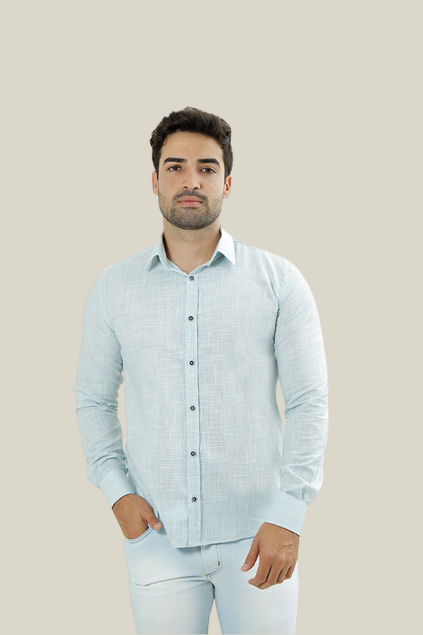 Camisa social manga longa slim fit flamê