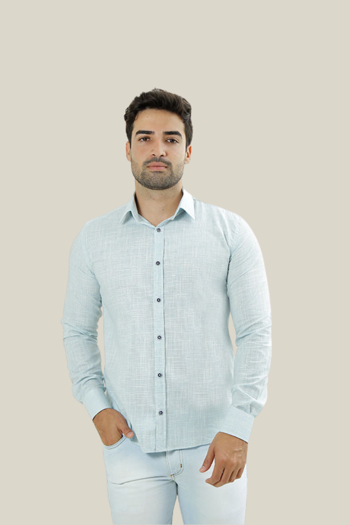 Camisa social manga longa slim fit flamê