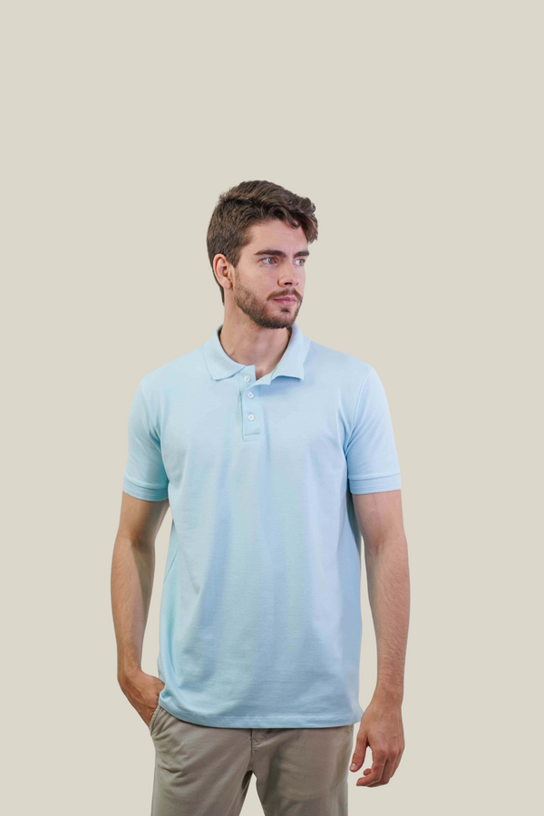Polo piquet gold continua Azul Claro