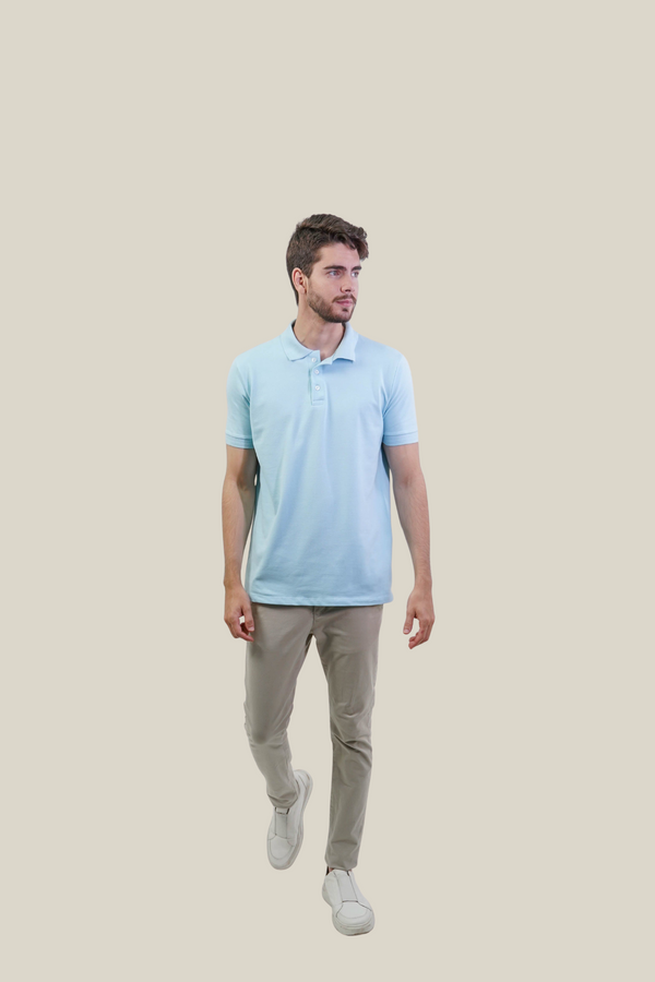 Polo piquet gold continua Azul Claro