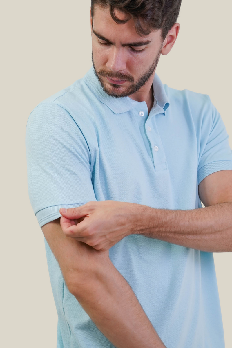 Polo piquet gold continua Azul Claro