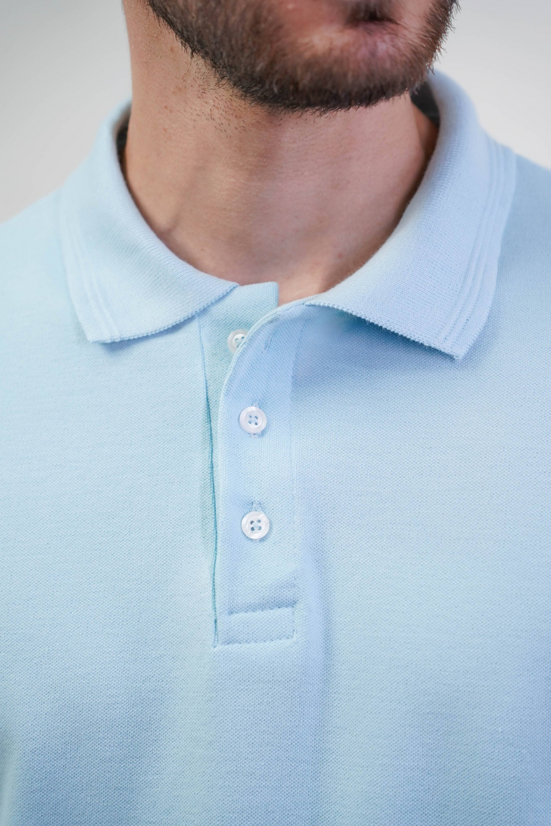 Polo piquet gold continua Azul Claro