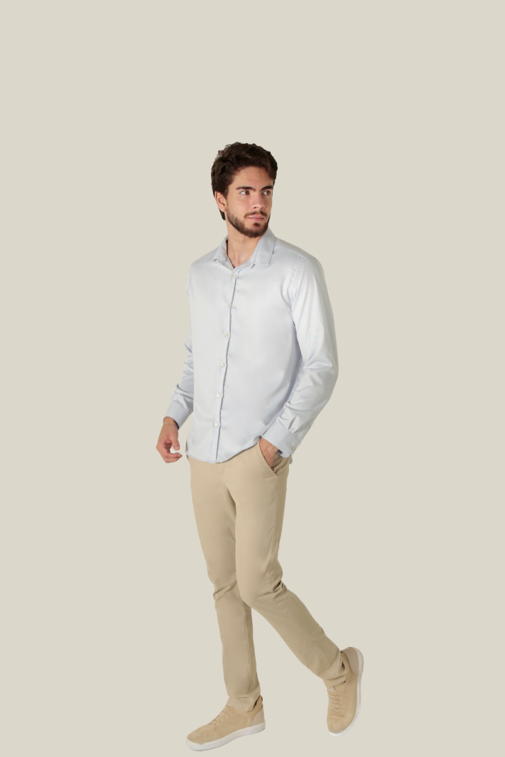 Camisa manga longa slim fit oxford modal button down