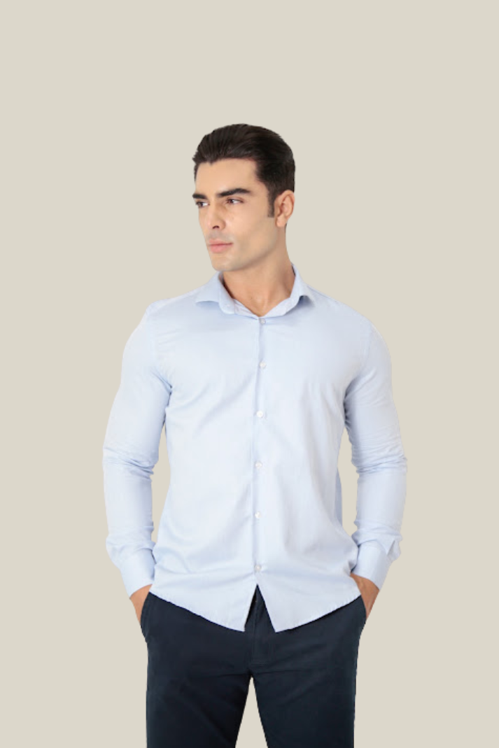 Camisa oxford pima algodão fio 80 manga longa slim fit