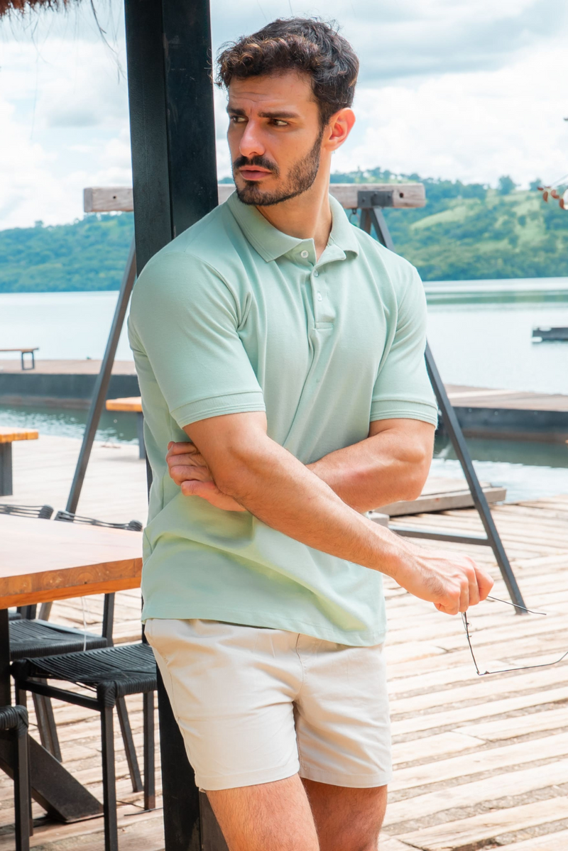 Polo piquet gold continua Verde