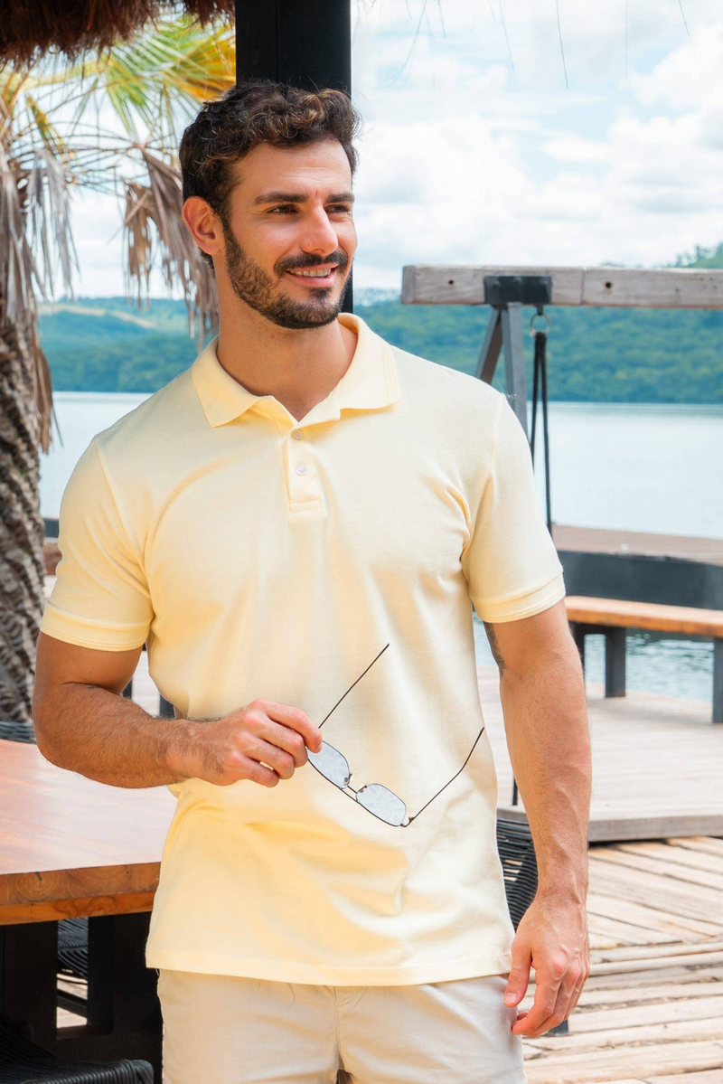 Polo piquet gold continua Amarelo