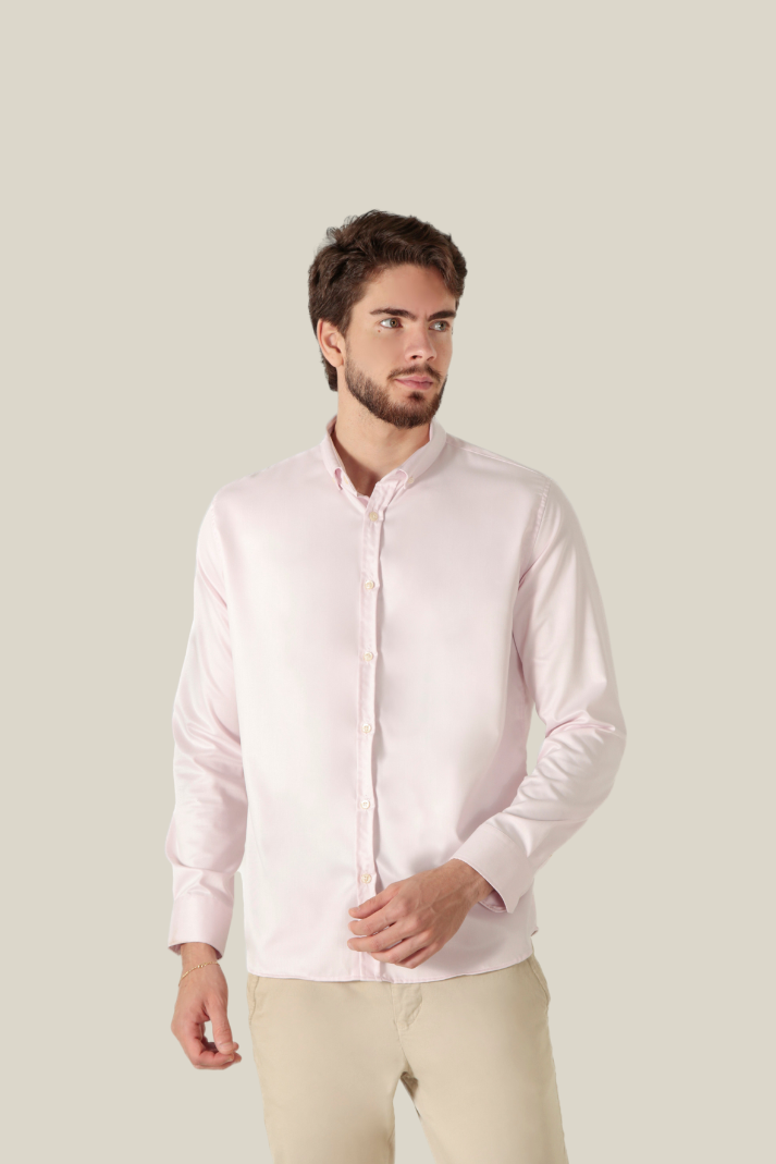 Camisa manga longa slim fit oxford modal button down