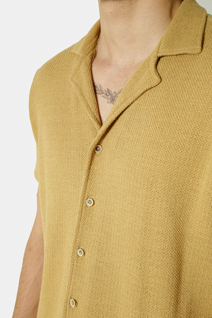 Camisa gola esporte manga curta textura