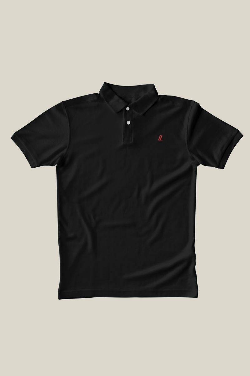 Camiseta Polo Premium Minimalist preta (Bordado)