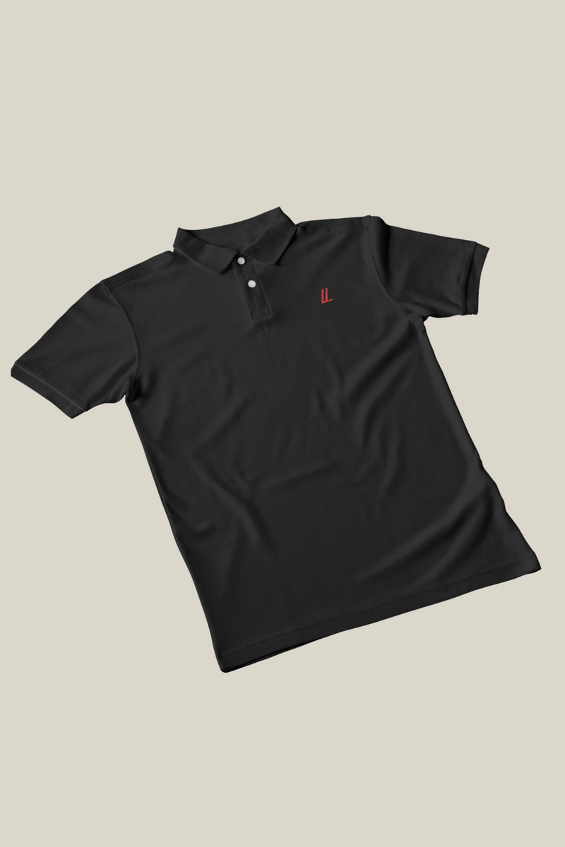 Camiseta Polo Premium Minimalist preta (Bordado)
