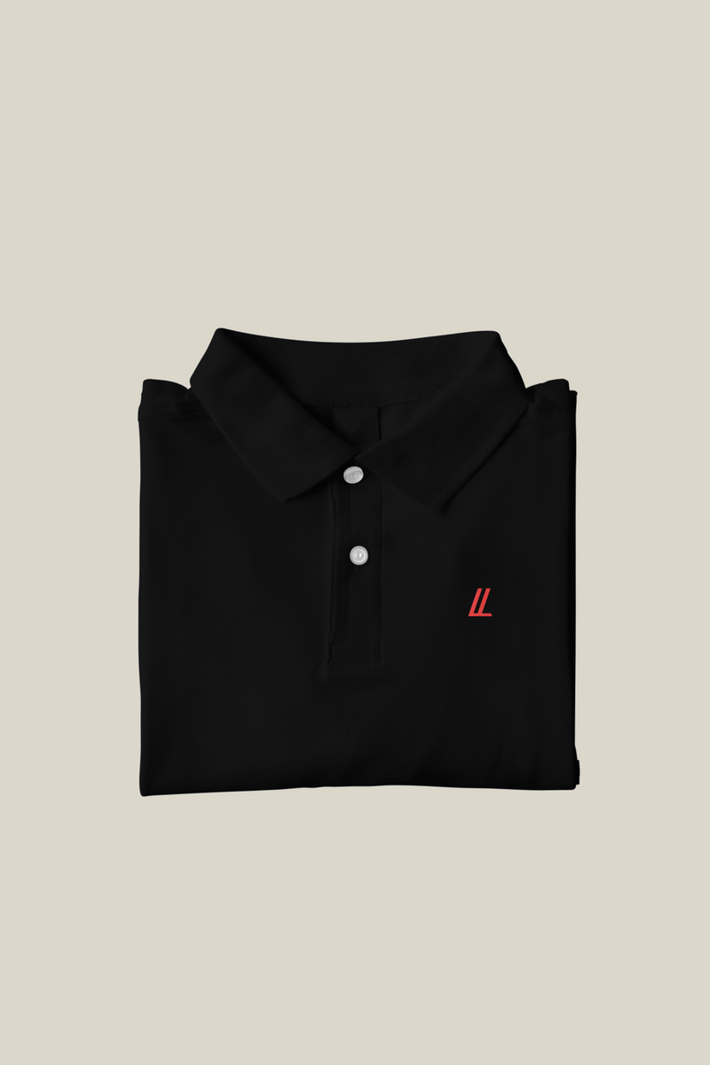 Camiseta Polo Premium Minimalist preta (Bordado)