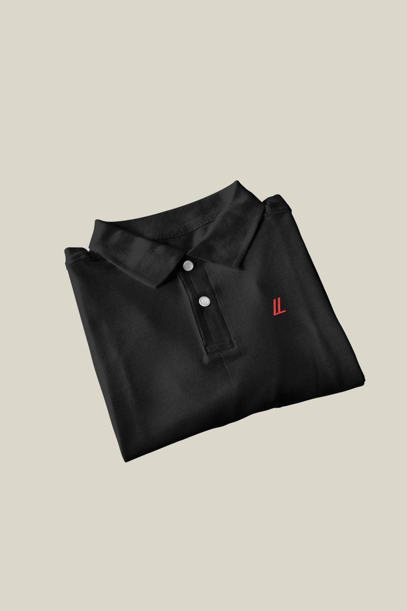 Camiseta Polo Premium Minimalist preta (Bordado)